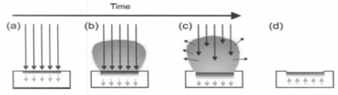 Gambar 2.8  Proses atomik berefek ke 3 dimensi pertumbuhan pada lapisan tipis  dengan teknik PLD