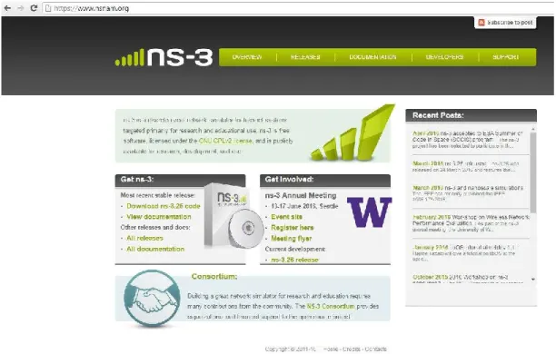 Gambar 2.1 Alamat website untuk mendownload ns-allinone-3.25.tar.bz2  ( https://www.nsnam.org/ns-3-25/ ) 