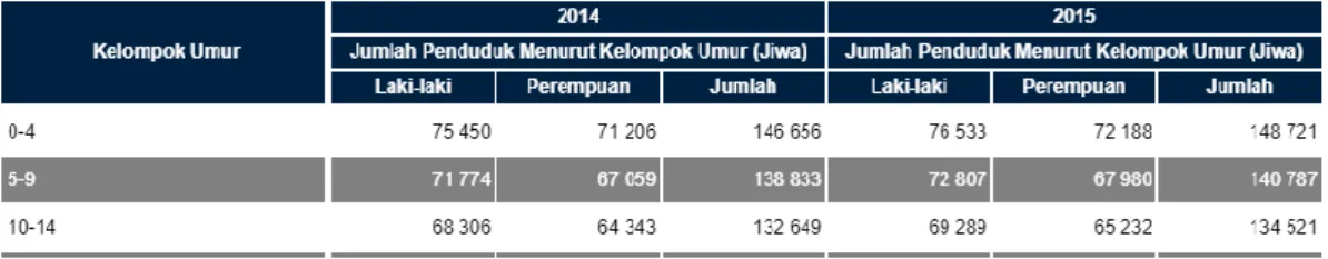 Tabel 1 1  Badan Pusat Statistik Kota Palembang 2015 – 2016