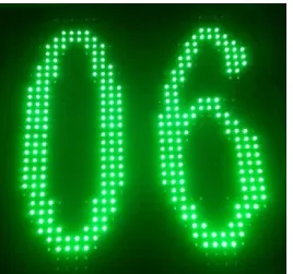 Gambar 11. Proses down counter posisi lampu hijau  Pada  Gambar  11  menunjukan  pengujian  untuk  menampilkan  waktu  pada  saat  lampu  berwarna  hijau  sesuai  dengan  pengaturan  pada  lampu  lalu  lintas,  untuk  setting  waktu  lampu  hijau 6 detik.