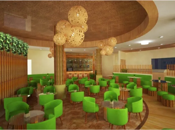 Gambar 4.30 perspektif 3d area cafe  en