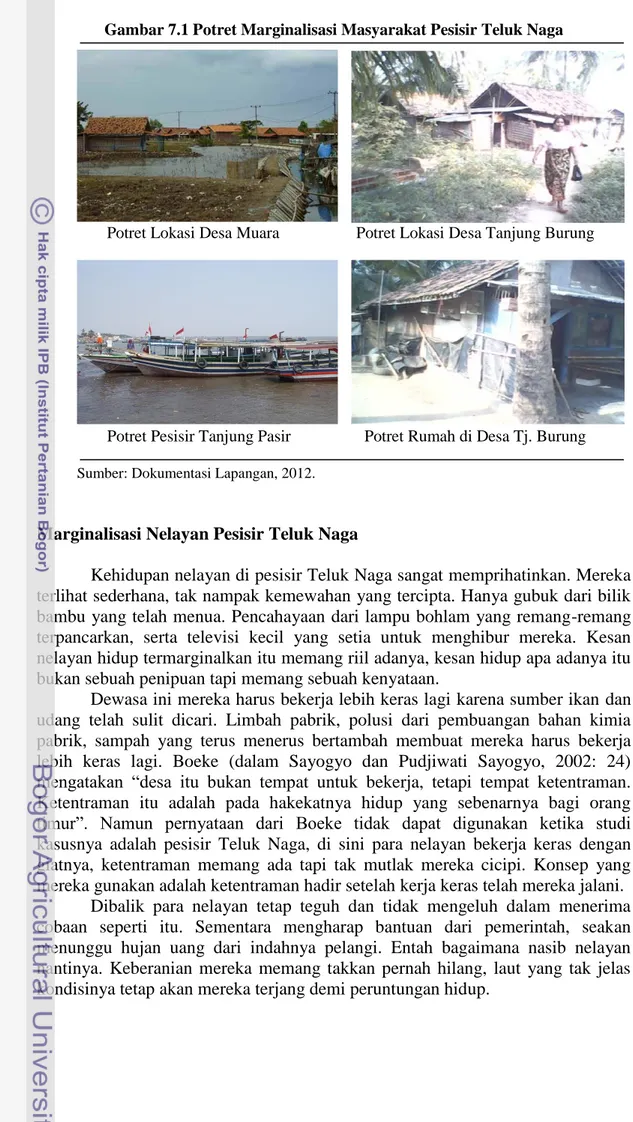 Gambar 7.1 Potret Marginalisasi Masyarakat Pesisir Teluk Naga 