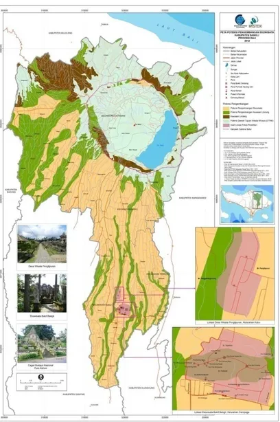 Gambar 6. Hasil akhir Peta Potensi Pengembangan Ekowisata Kabupaten Bangli. 
