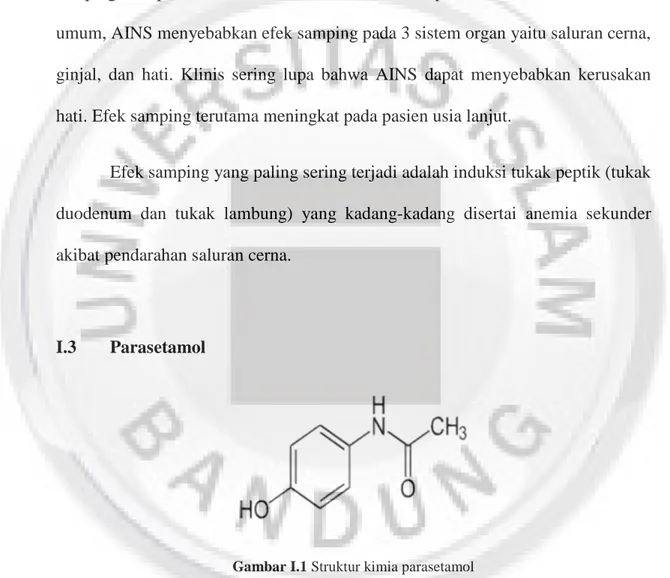 Gambar I.1 Struktur kimia parasetamol