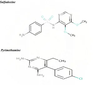 Gambar 4. Struktur Kimia Sulfadoksin-pirimetamin (WHO, 2006) 