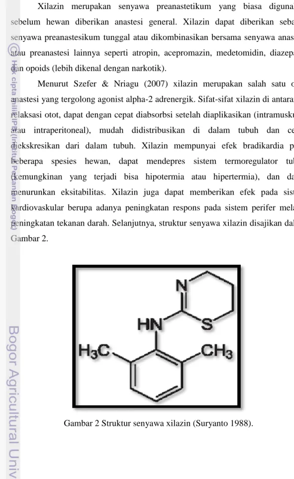 Gambar 2 Struktur senyawa xilazin (Suryanto 1988). 
