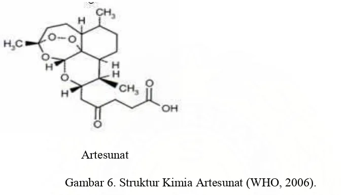 Gambar 6. Struktur Kimia Artesunat (WHO, 2006). 
