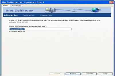 Gambar 3.10 Kotak dialog Site Definition 