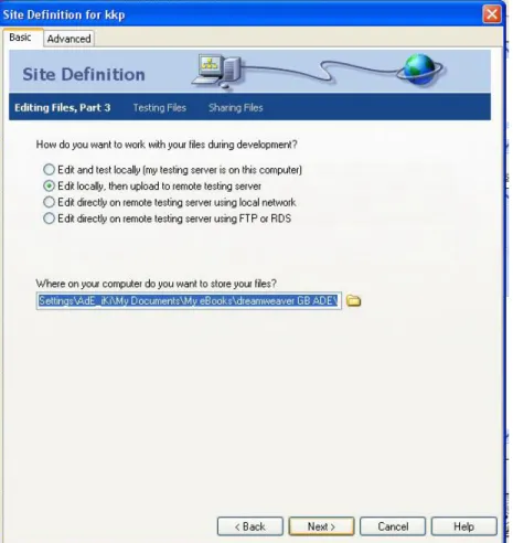 Gambar 3.12 Site Definition langkah ketiga 