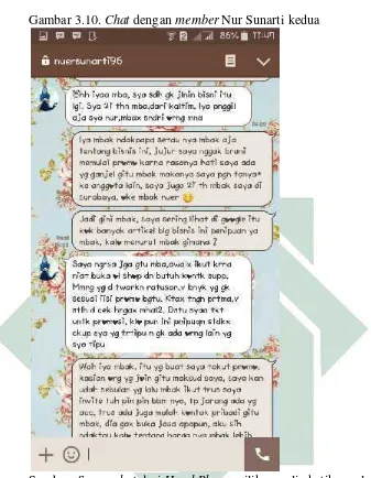 Gambar 3.10. Chat dengan member Nur Sunarti kedua