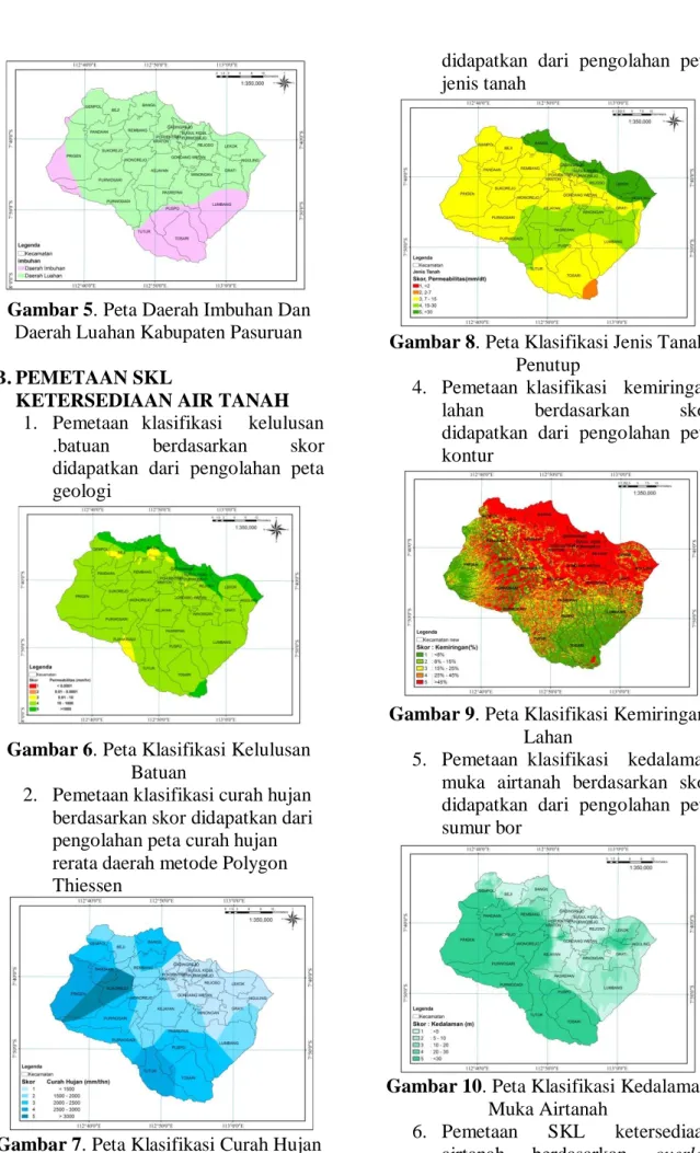 Gambar 5. Peta Daerah Imbuhan Dan  Daerah Luahan Kabupaten Pasuruan  B. PEMETAAN SKL 