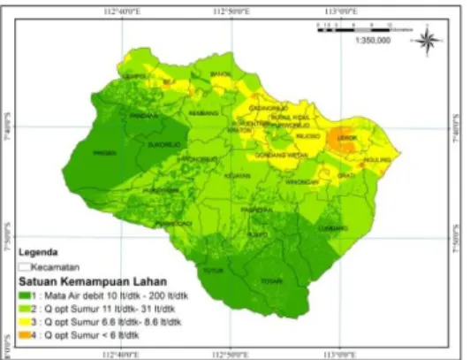 Gambar 15. Peta Debit SKL  Ketersediaan AirtanahDi Kabupaten 