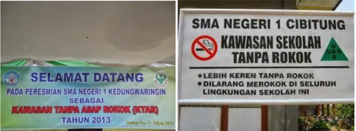 Gambar 3.1 Peraturan Kawasan Tanpa Asap Rokok di Sekolah yang sudah dibina oleh  Dinas Kesehatan Kabupaten Bekasi 