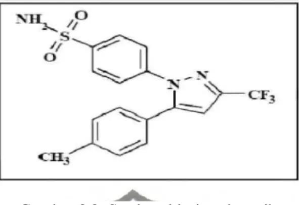 Gambar 2.2. Struktur kimia celecoxib.