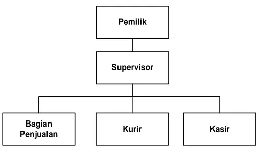 Gambar 3.1 Struktur Organisasi Sumber Jaya Elektronik  Sumber: Sumber Jaya Elektronik (2008) 