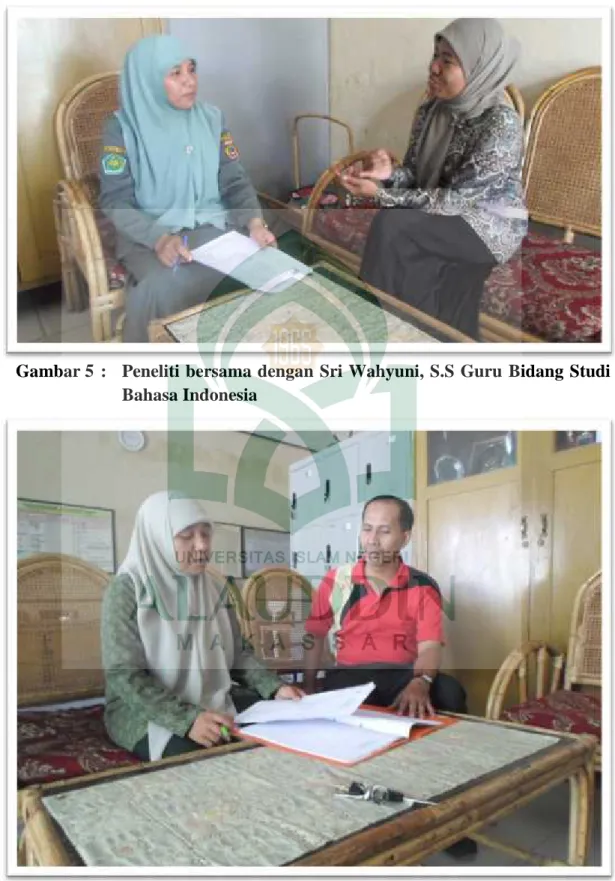 Gambar 5 : Peneliti bersama dengan Sri Wahyuni, S.S Guru Bidang Studi Bahasa Indonesia