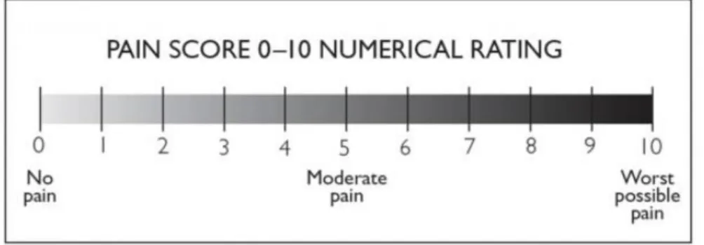 Gambar 2.3 Skala pengukuran rasa sakit Numeric Pain Rating Scale (NPRS). 