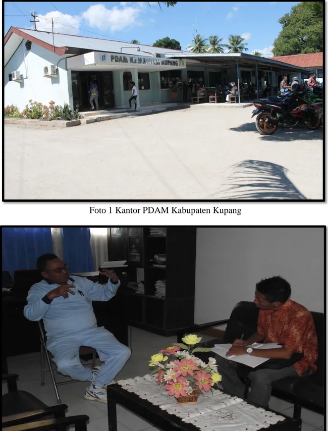 Foto 2 Suasana  saat peneliti mewawancarai Kepala Bagian Teknik  PDAM Kabupaten Kupang