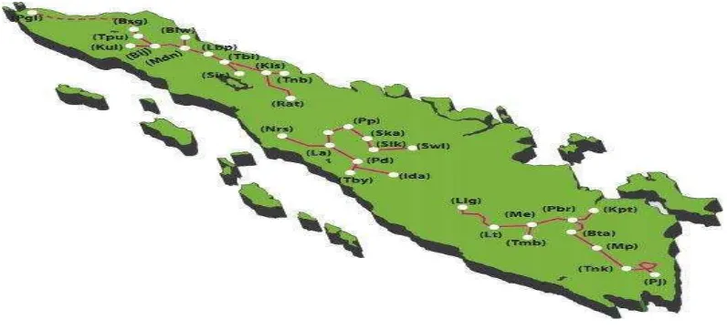 Gambar 2. Peta Jaringan KA di Sumatera 