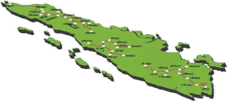 Gambar 2. Peta Jaringan KA di Sumatera 