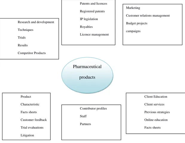 Gambar 2.4 Relational knowledge map of pharmaceutical firm. (Debowski, 2006, p.185) 