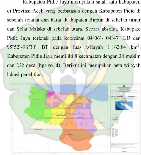 Gambar 4.1 Peta Wilayah Kabupaten Pidie Jaya 