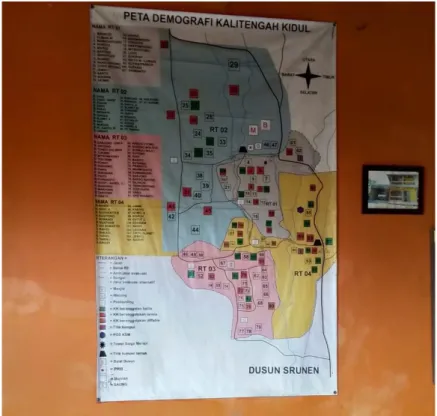 Gambar 4. 4 Peta Demografi Dusun Kalitengah Kidul  Sumber: Posko PRB Dusun Kalitengah Kidul 