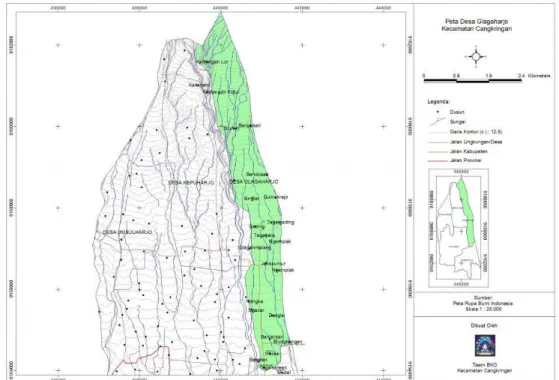 Gambar 4. 1 Peta Wilayah Desa Glagaharjo  Sumber : Website Kecamatan Cangkringan 
