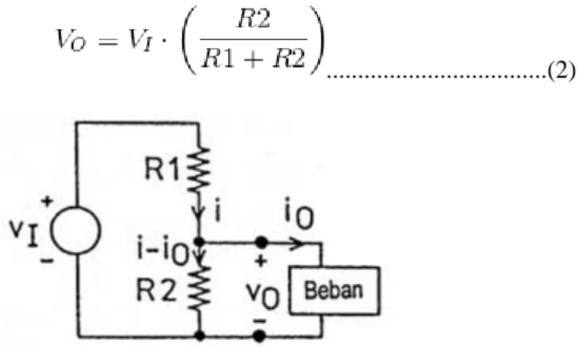 Gambar 11. Rangkaian pembagi tegangan terbebani 