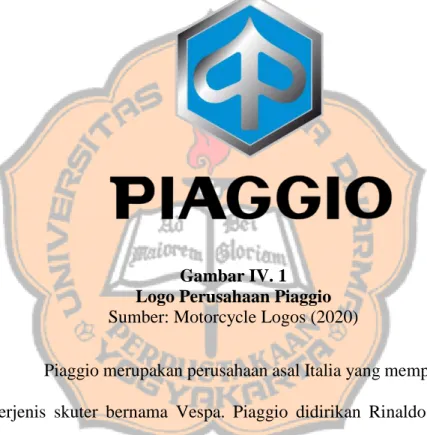Gambar IV. 1  Logo Perusahaan Piaggio  Sumber: Motorcycle Logos (2020) 