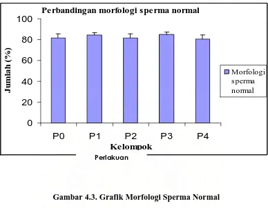 Gambar 4.3. Grafik Morfologi Sperma Normal 