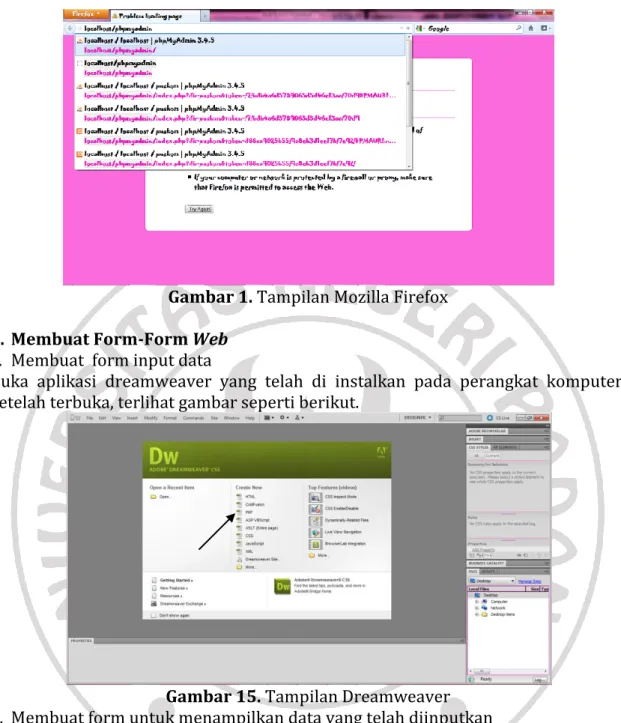 Gambar 1. Tampilan Mozilla Firefox  3. Membuat Form-Form Web 