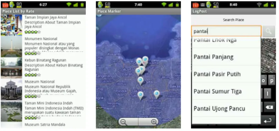 Gambar 12 Tampilan Search By (a) Rate, (b) Radius, dan (c) Name 