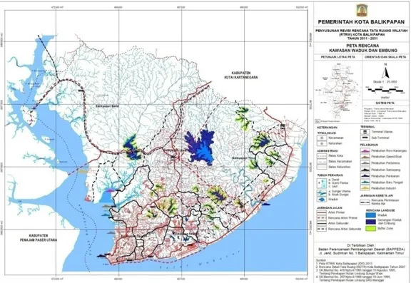 Gambar II-7. Peta Rencana Kawasan Waduk dan Bendali Kota Balikpapan 