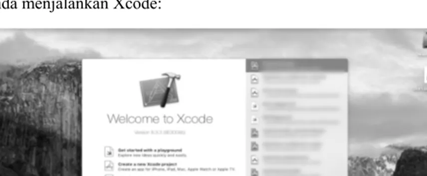 Gambar 1.2 - Welcome Screen Xcode 