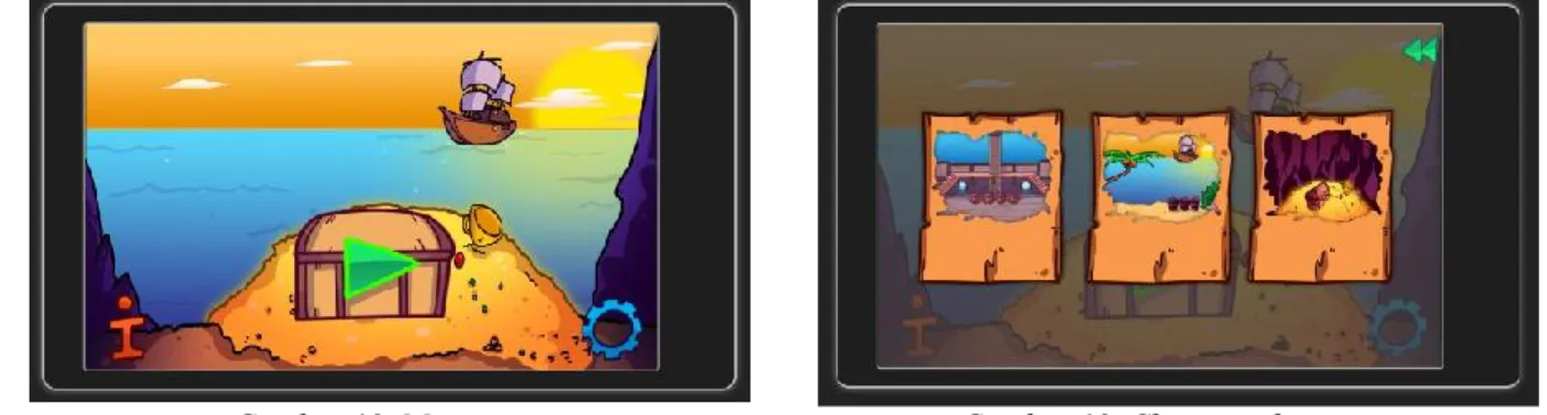 Gambar 18. Main menu Gambar 19. Chapter select menu