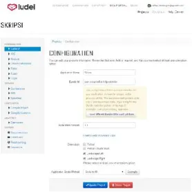 Gambar 23. Ludei project configuration  Kesimpulan 