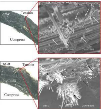Gambar 6 Pengaruh jumlah laminasi serat basalt  hibridisasi pada serat karbon 