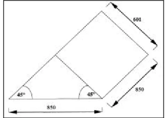 Gambar 3. Bentuk Geometris dan Dimensi Plat Kolektor