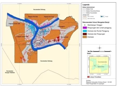 Gambar 5. Rekomendasi bentuk penanggulangan banjir untuk Kota Sintang 