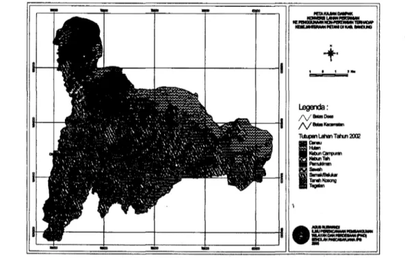 Gambar 2.  Peta penggunaan lahan Kecamatan Lerobang dan Parongpong tahun 2002.  Sumber: Interpretasi citra landsat tahun 2002 