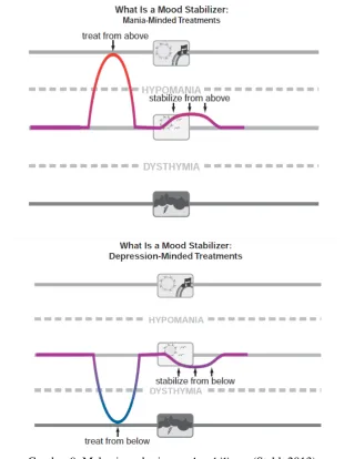 Gambar 9. Mekanisme kerja mood stabilizers (Stahl, 2013). 