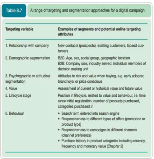 Gambar 2.4  Targeting dan Segmentation untuk Sebuah Kampanye Digital 