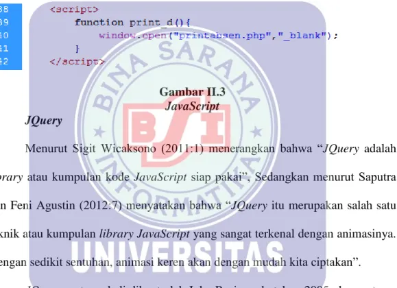 Gambar II.3  JavaScript  J.  JQuery     