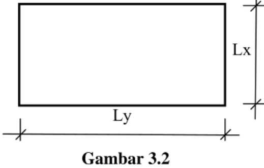 Gambar 3.2   Dimensi Bidang Pelat 