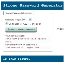 Gambar 1.8 Strong password generator untuk membuat password yang kuat -  http://strongpasswordgenerator.com/  