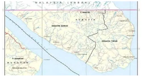 Gambar  8.6 Peta perbatasan RI-Malasia di Nunukan