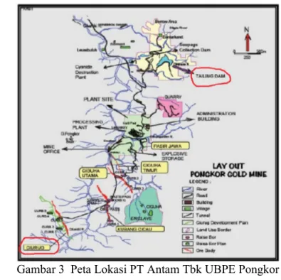 Gambar 3  Peta Lokasi PT Antam Tbk UBPE Pongkor 