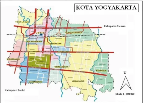 Gambar 3. 2 Peta Kawasan Kota Yogyakarta Area 