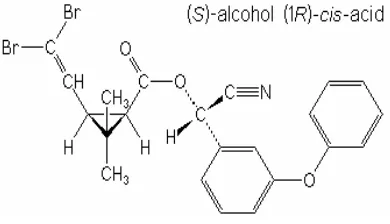 Gambar 1.  Struktur  kimia  deltametrin  , (S) – siano-3-pehoksibenzil  